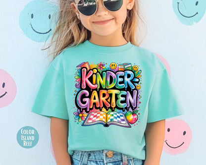 Comfort Colors Retro Kindergarten Shirt: Back to School Tee