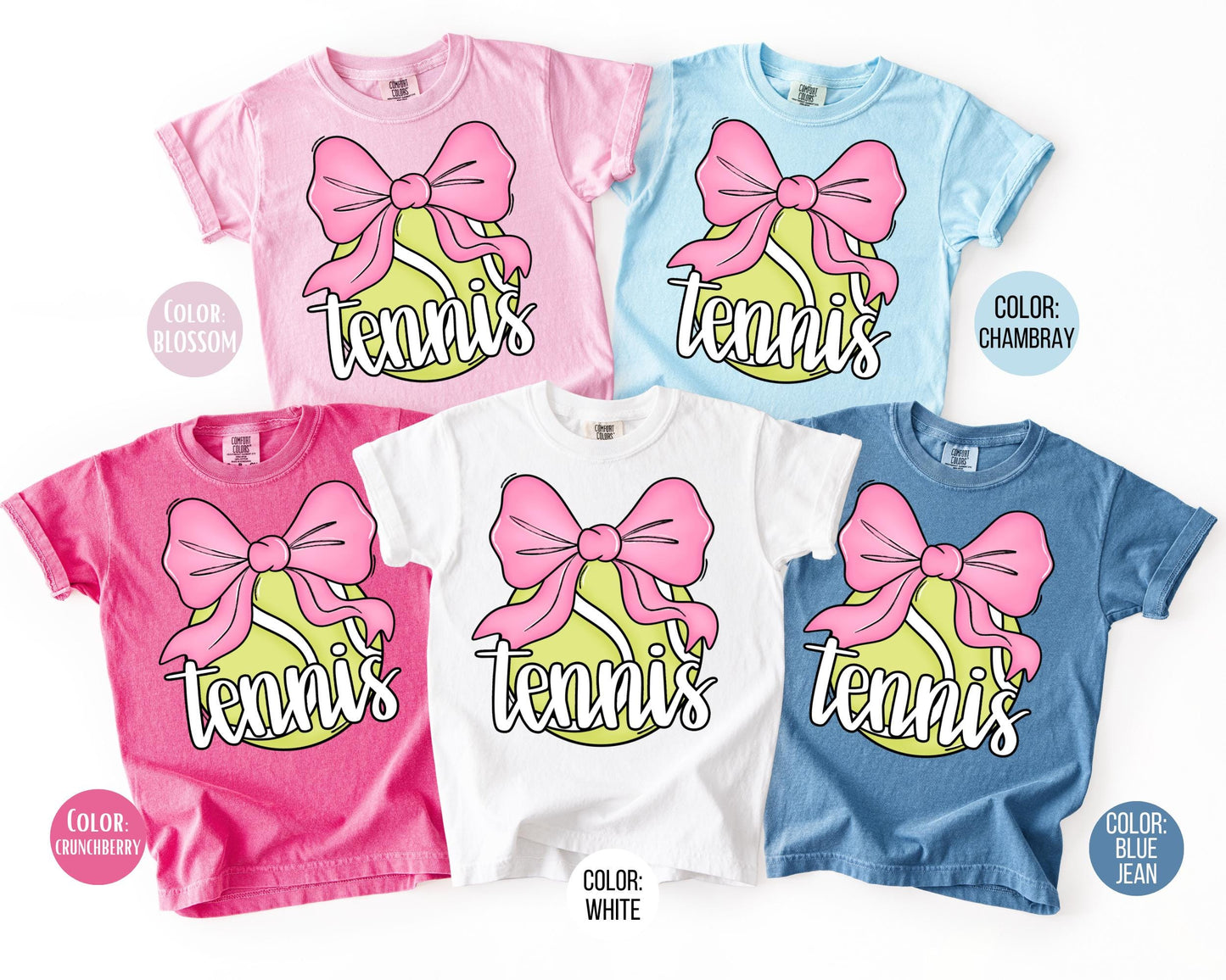 Comfort Colors Coquette Tennis Shirt, Girls Tennis Shirts