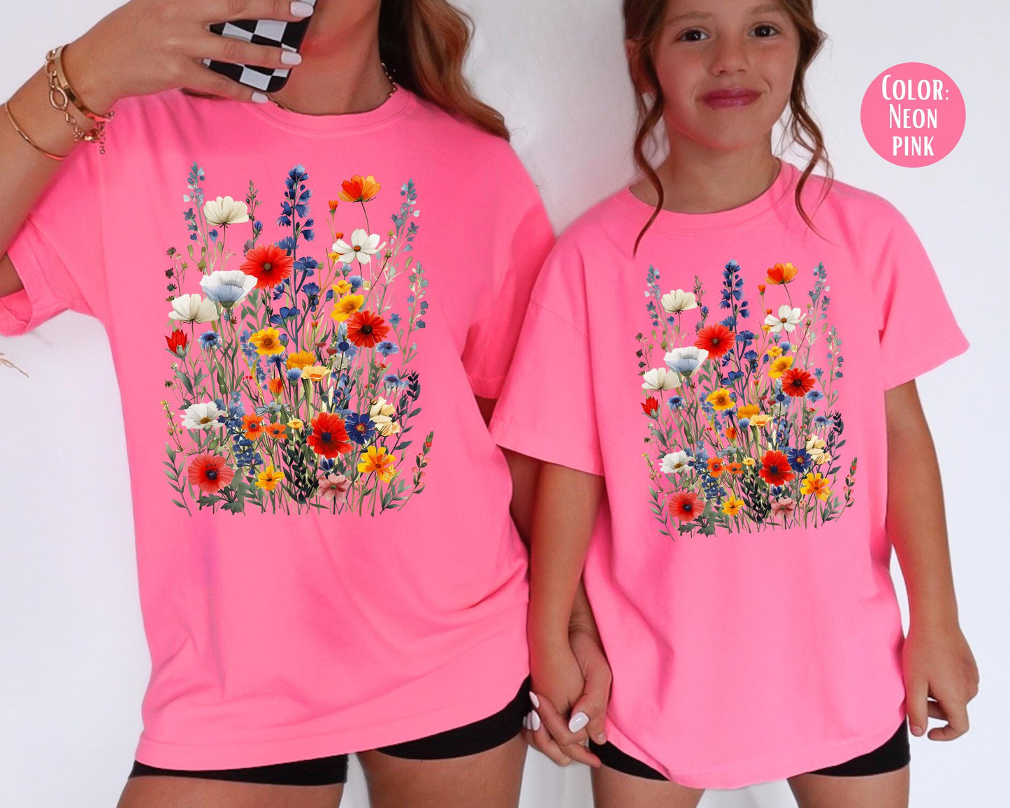 Comfort Colors Wildflower Shirt: Girls Preppy Floral Tee