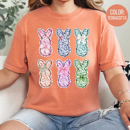Comfort Colors Floral Easter Bunny Shirt: Girly Boho Tee