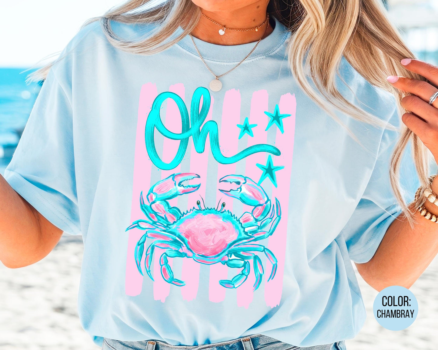 Comfort Colors Oh Crab Shirt, Funny Beach Shirts