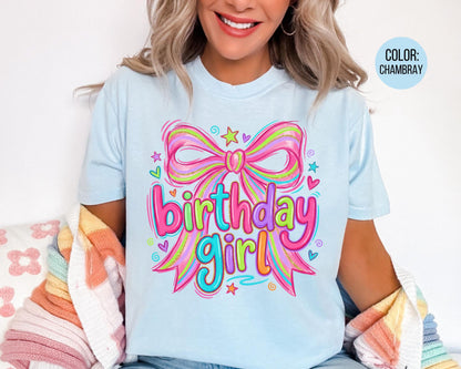 Comfort Colors Coquette Birthday Girl Shirt, Girls Birthday Shirts