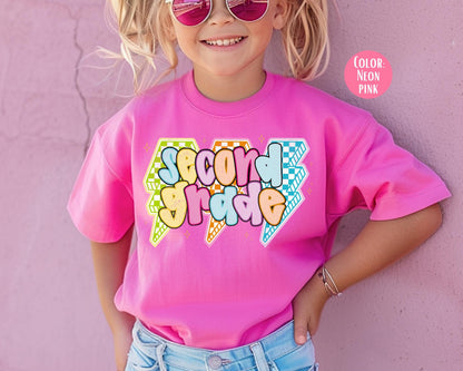 Comfort Colors 2nd Grade Shirt: Lightening Bolt Tee