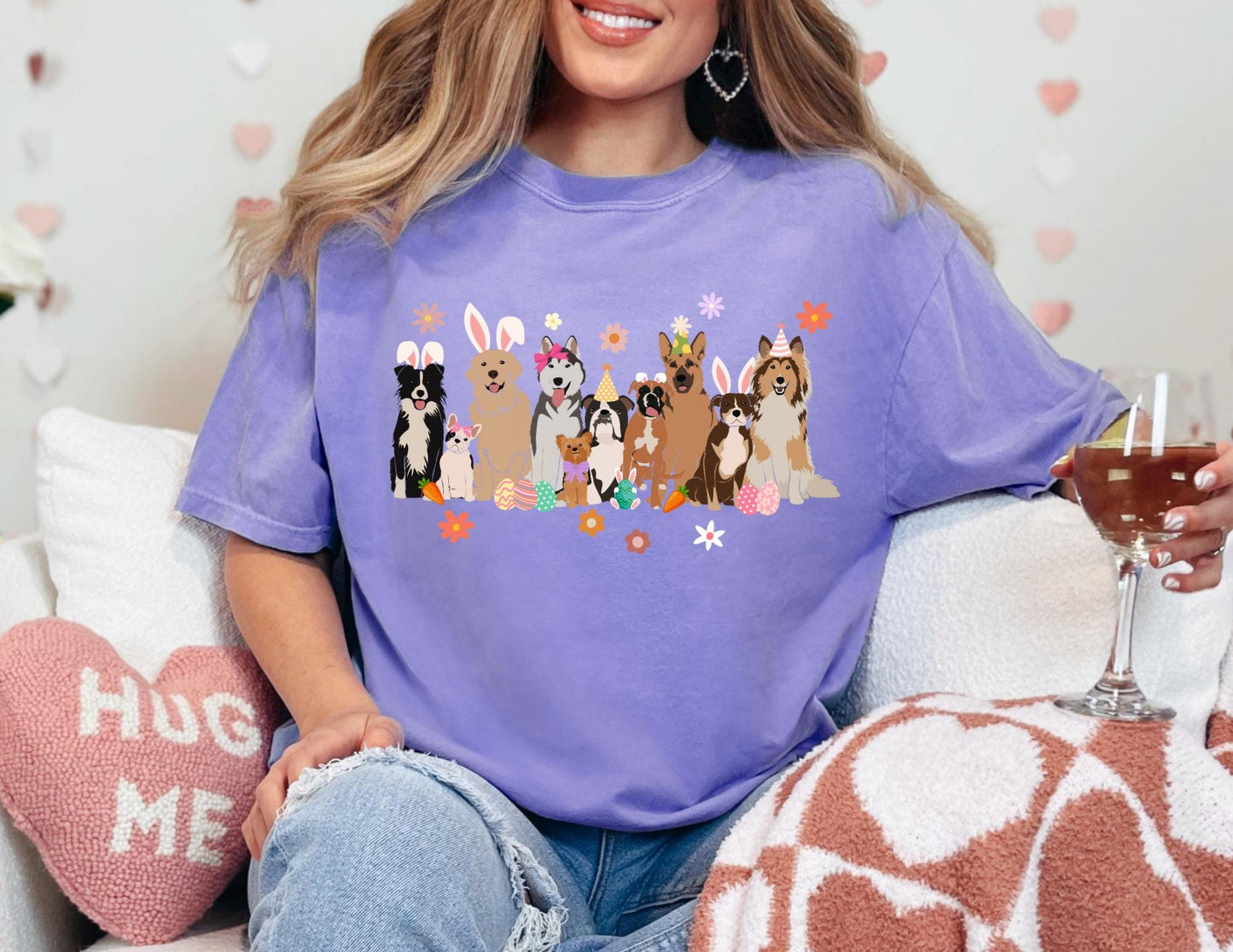 Easter Dogs Comfort Colors T-Shirt, Puppy Spring Tee, Dog Lover Gift