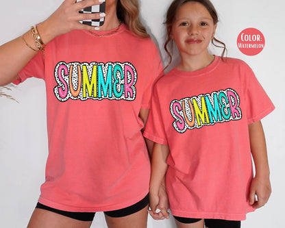 Comfort Colors® Dalmatian Summer Tee, Cute Girly Summer Shirts, Girls Summer Shirt, Matching Summer Time Shirts