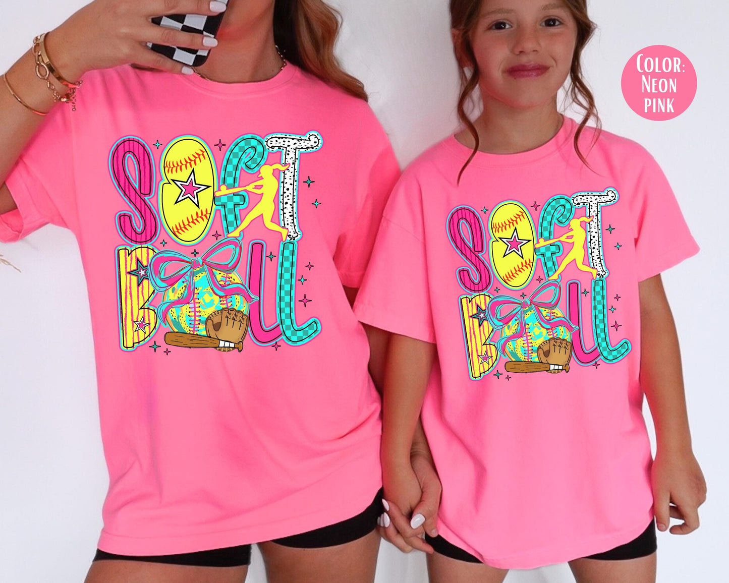 Comfort Colors Kids Softball Shirt: Girls Youth Tee