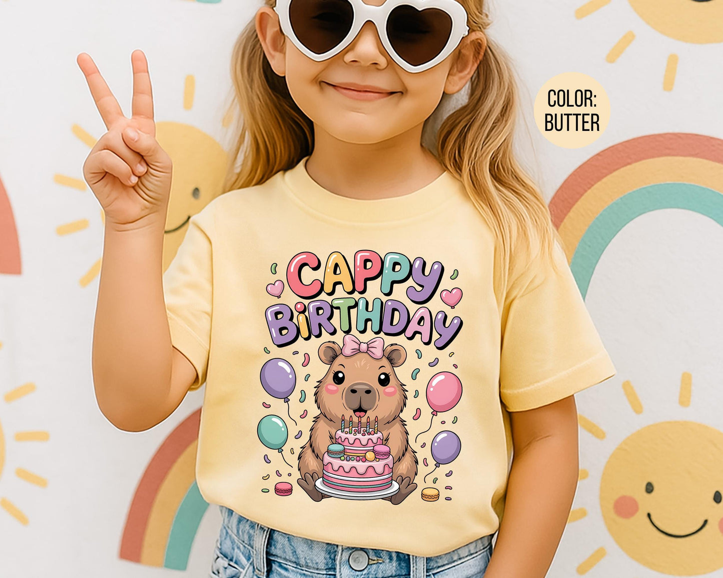 Comfort Colors Cappy Birthday Shirt, Girls Birthday Shirts, Capybara Tee