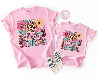 Comfort Colors First Grade Shirt: Girly Boho Back to School Tee