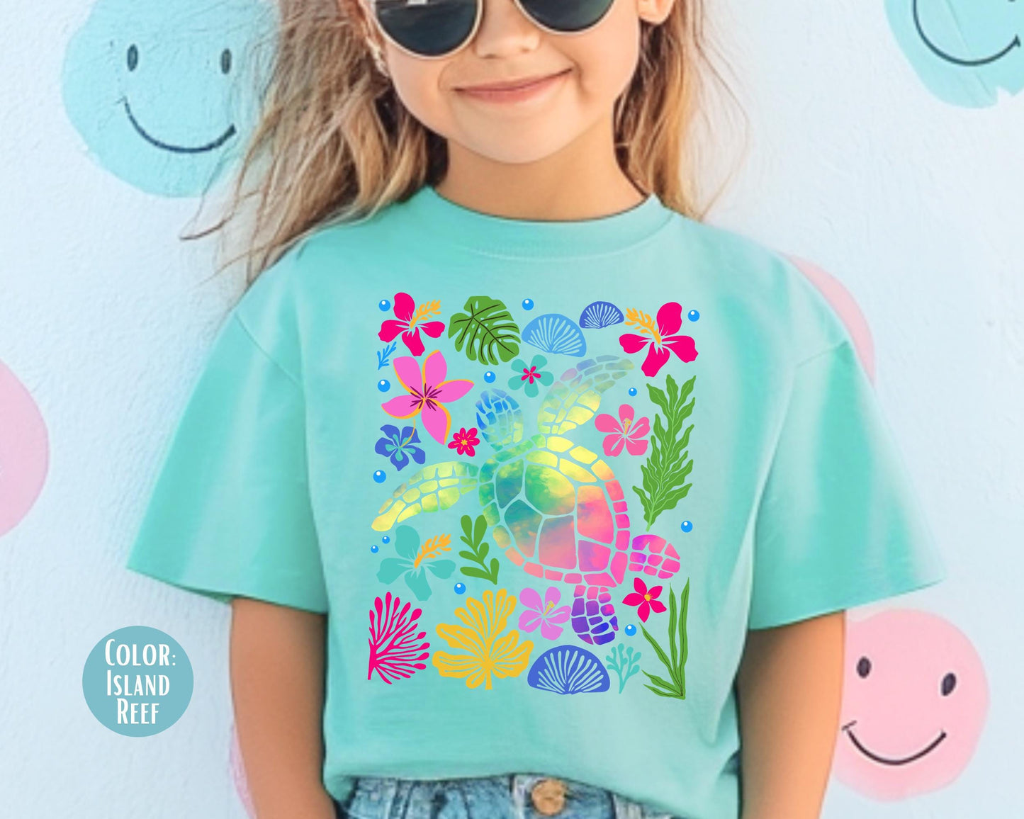 Comfort Colors® Colorful Sea Turtle Shirt, Girly Summer Shirts