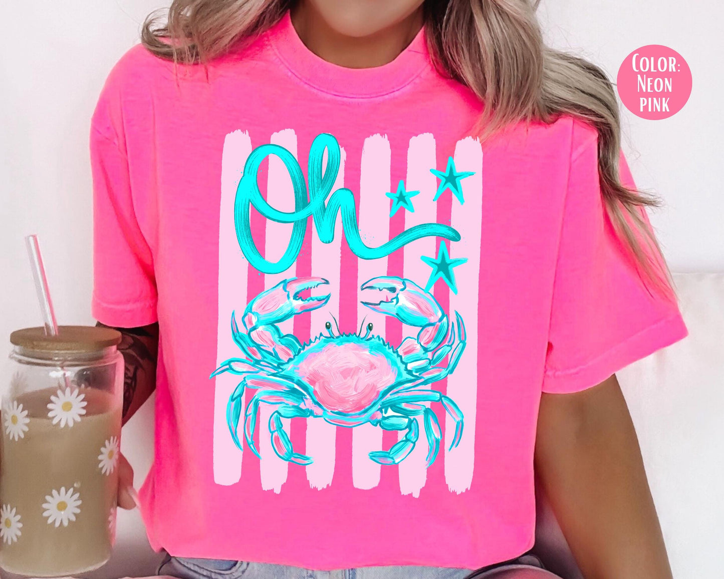 Comfort Colors Oh Crab Shirt, Funny Beach Shirts