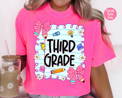 Comfort Colors® Coquette Third Grade Shirt, 3rd Grade Teacher Shirts