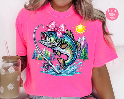 Comfort Colors® Girls Fishing Shirt, Mom and Daughter Fishing Shirts