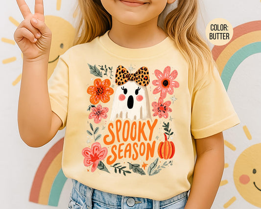 Comfort Colors Floral Ghost Shirt, Girly Spooky Season Tee