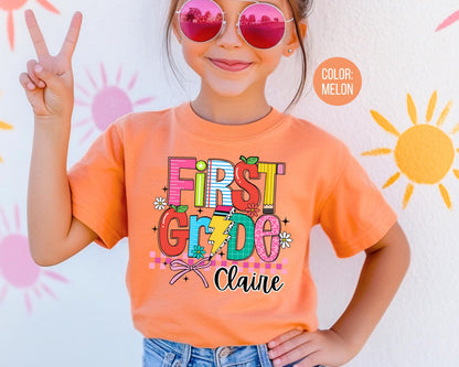 Comfort Colors First Grade Shirt: Custom Back to School Tee