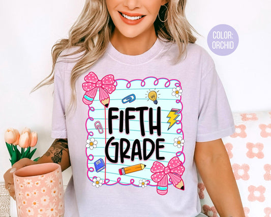 Comfort Colors® Coquette Fifth Grade Shirt, 5th Grade Teacher Shirts