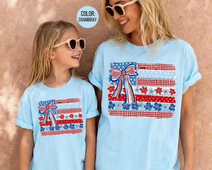 Comfort Colors Coquette American Flag Shirt, Matching 4th of July Shirts