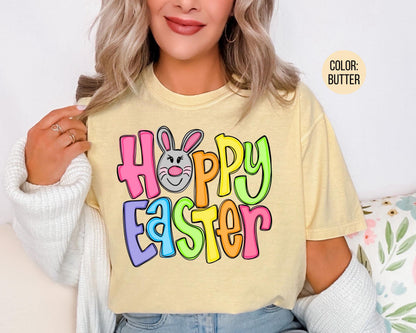 Comfort Colors® Colorful Happy Easter Shirt, Adult and Youth Easter Shirts