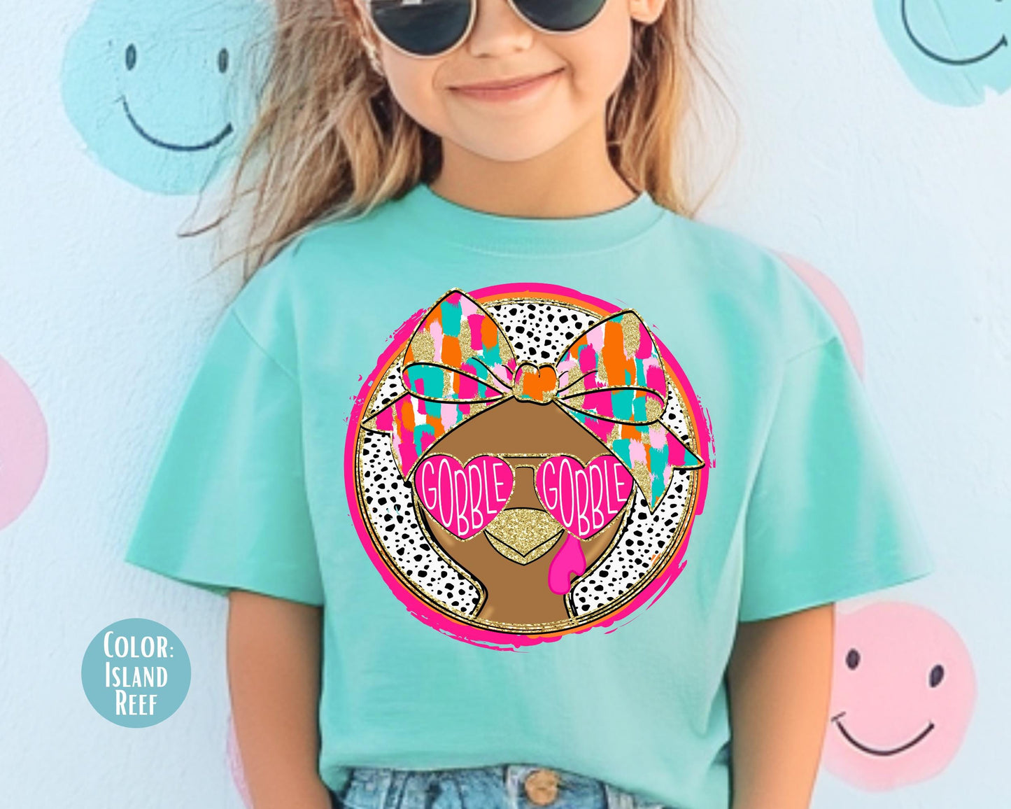 Comfort Colors Girls Thanksgiving Turkey Shirt: Mom & Daughter Matching