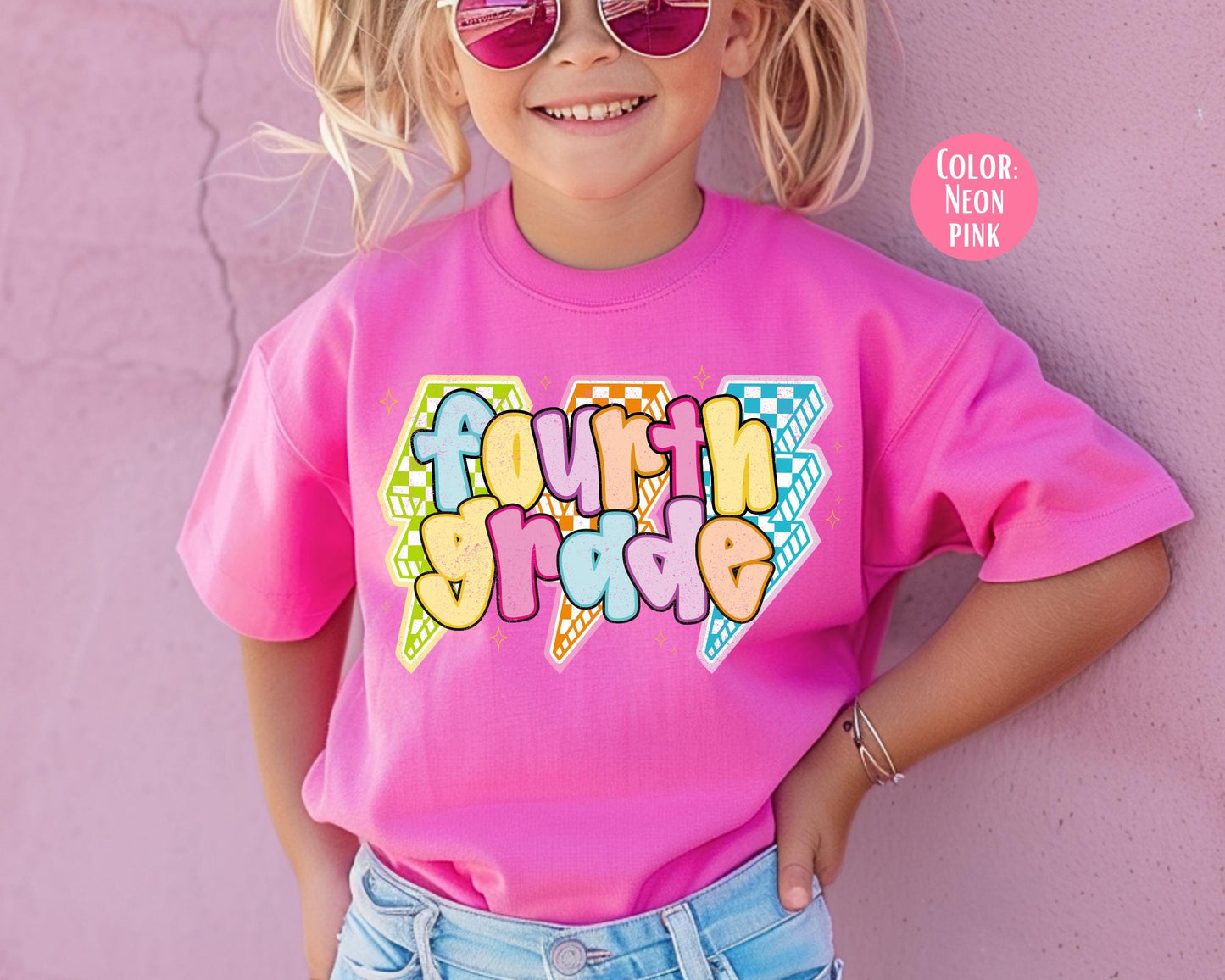 Comfort Colors 4th Grade Shirt: Lightening Bolt Tee