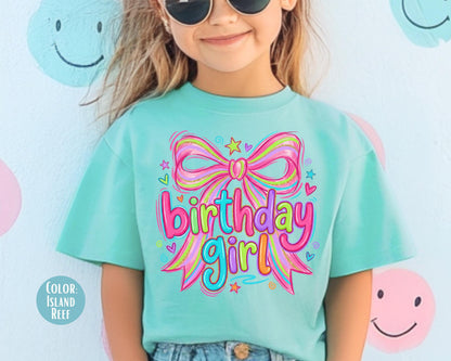 Comfort Colors Coquette Birthday Girl Shirt, Girls Birthday Shirts