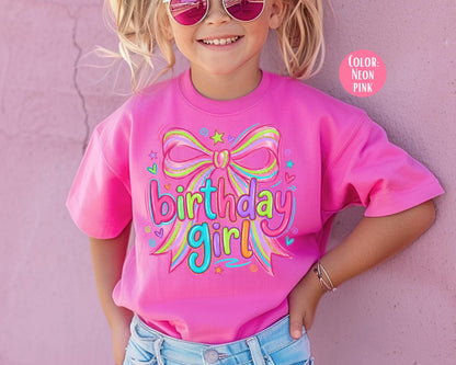 Comfort Colors Coquette Birthday Girl Shirt, Girls Birthday Shirts