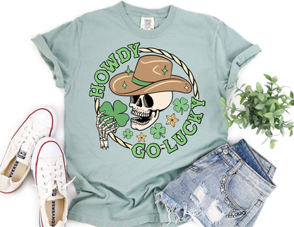Comfort Colors Howdy Go Lucky St Patricks Day Western Shirt