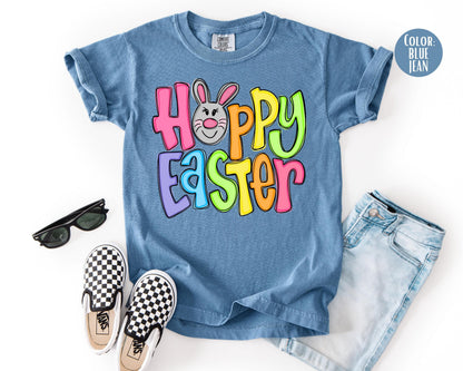 Comfort Colors® Colorful Happy Easter Shirt, Adult and Youth Easter Shirts