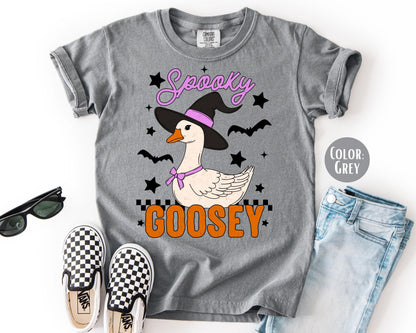 Comfort Colors Spooky Goose Halloween Shirt, Girly Tee
