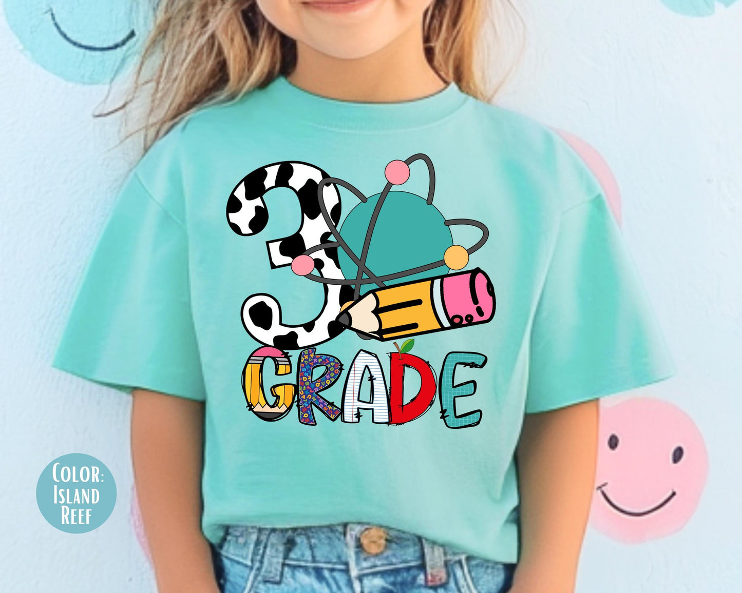Comfort Colors Cow Print 3rd Grade Shirt - Back to School Tee