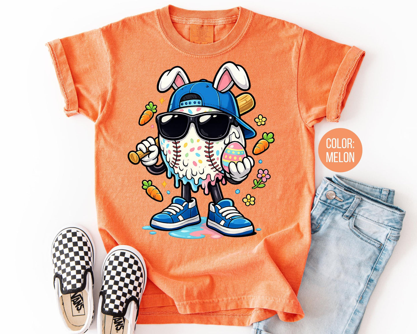 Comfort Colors® Kids Easter Baseball Shirt, Boys Baseball Shirts