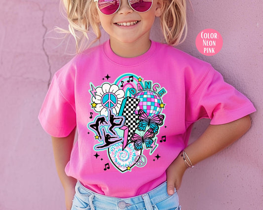 Comfort Colors Girls Retro Dance Shirt, Kids Dance Shirts