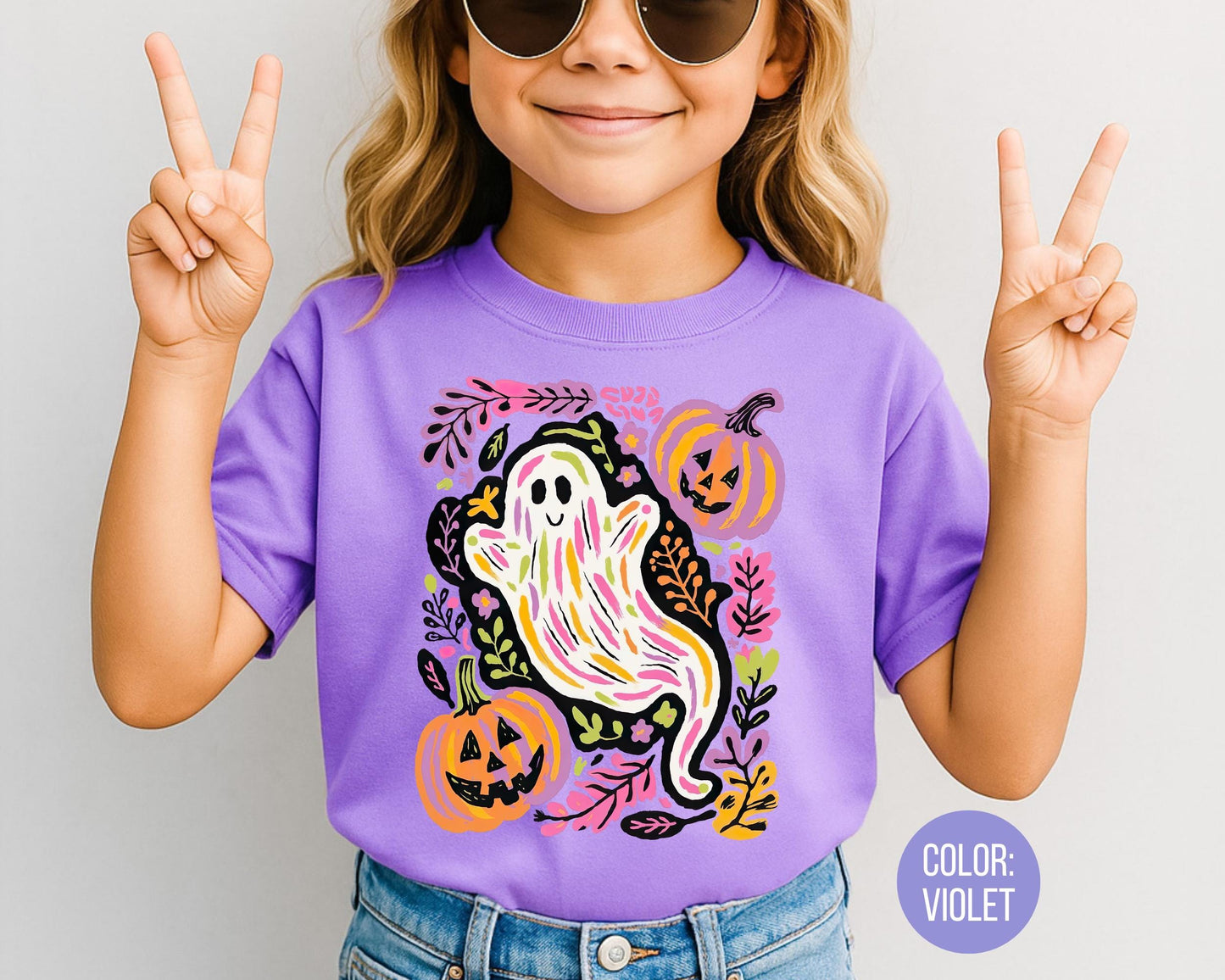 Comfort Colors Preppy Ghost Shirt: Pastel Halloween Tee