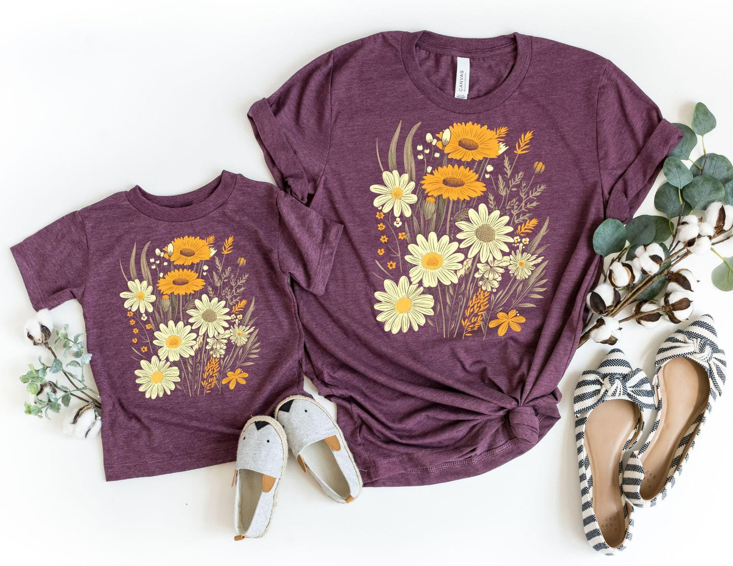 Floral Meadow Mama and Mini Shirts, Matching Mommy and Me tshirts, Mother Daughter Shirts, Mama Mini Set, Mama Mini Outfit, Mother's Day