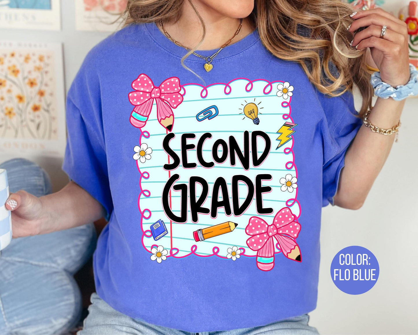 Comfort Colors® Coquette Second Grade Shirt, 2nd Grade Teacher Shirts