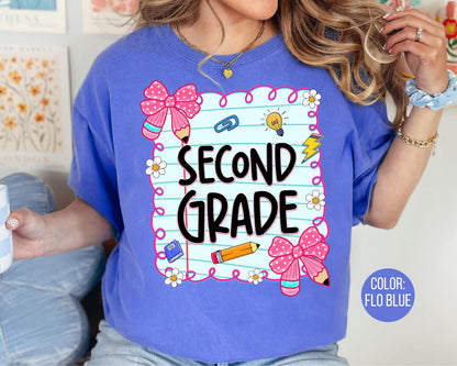 Comfort Colors® Coquette Second Grade Shirt, 2nd Grade Teacher Shirts