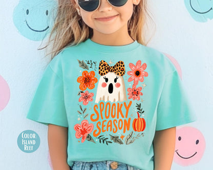 Comfort Colors Floral Ghost Shirt, Girly Spooky Season Tee