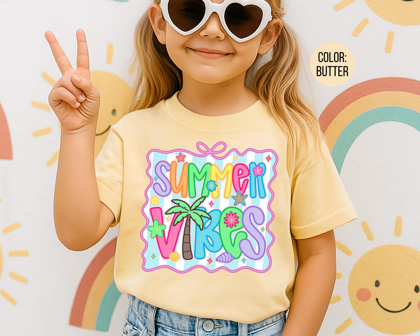 Comfort Colors® Preppy Summer Vibes Shirt, Girls Summer Shirts