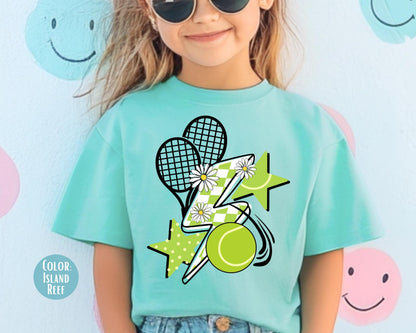Comfort Colors Retro Tennis Shirt, kids Tennis Shirts