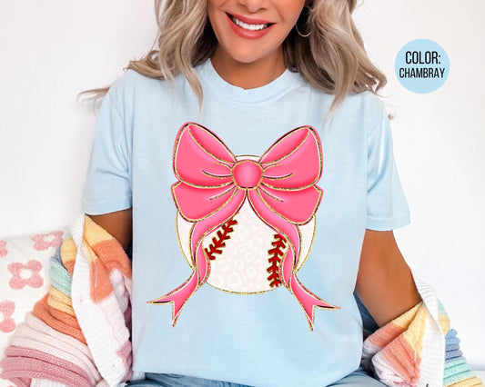 Comfort Colors Leopard Coquette Baseball Shirt, Girls Baseball Shirts