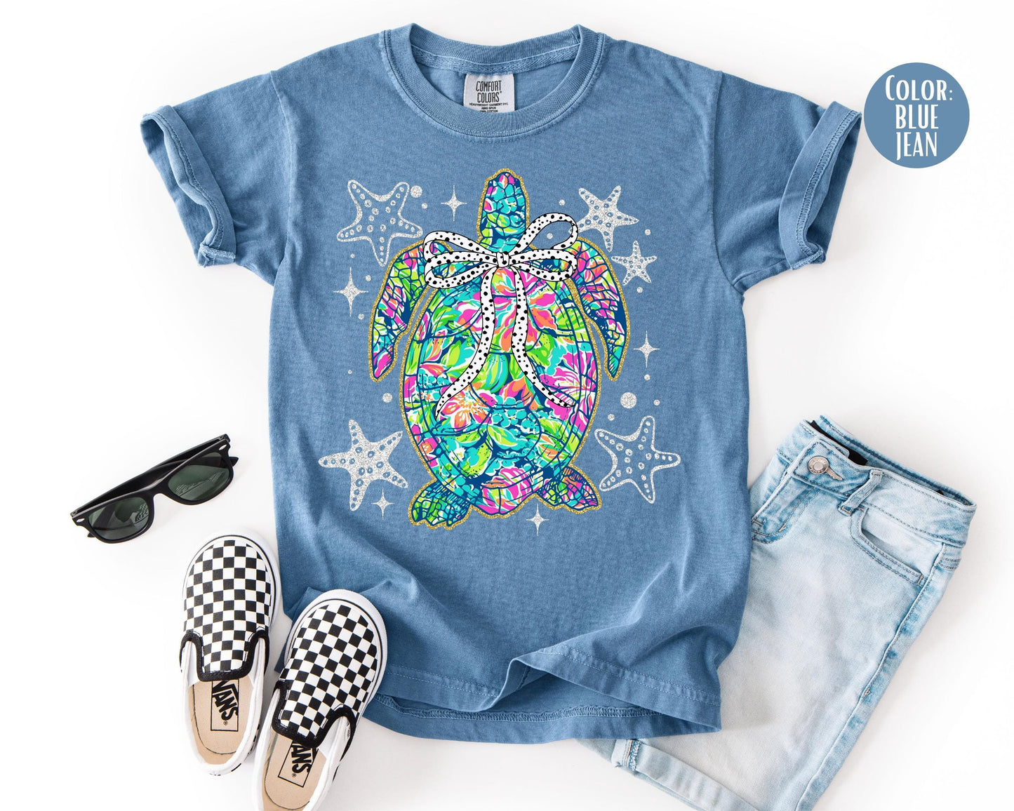 Comfort Colors® Preppy Summer Sea Turtle Shirt, Girls Summer Shirts