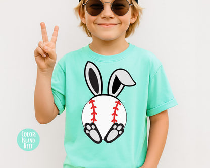 Comfort Colors® Boys Easter Baseball Shirt, Kids Bunny Baseball Tee