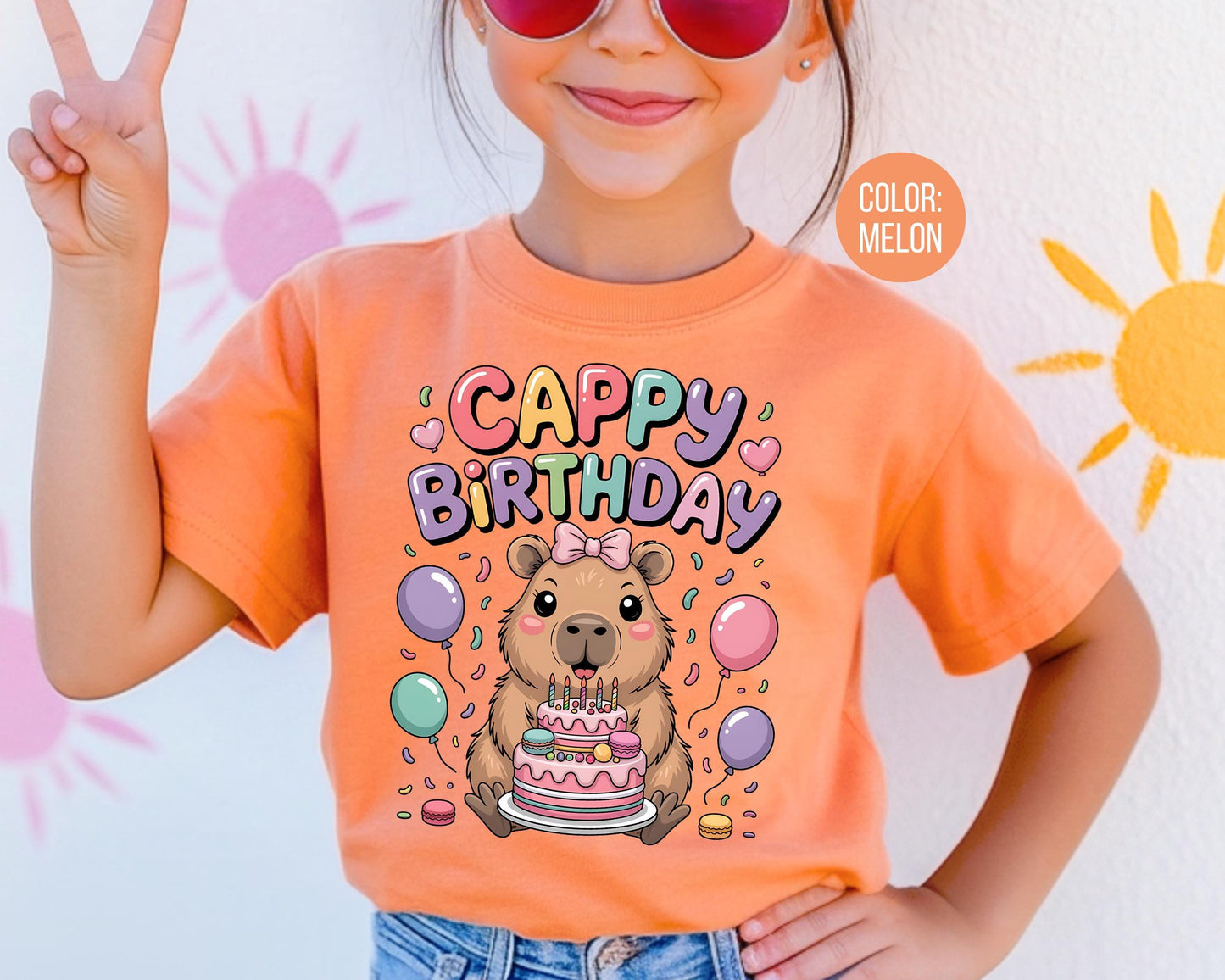 Comfort Colors Cappy Birthday Shirt, Girls Birthday Shirts, Capybara Tee