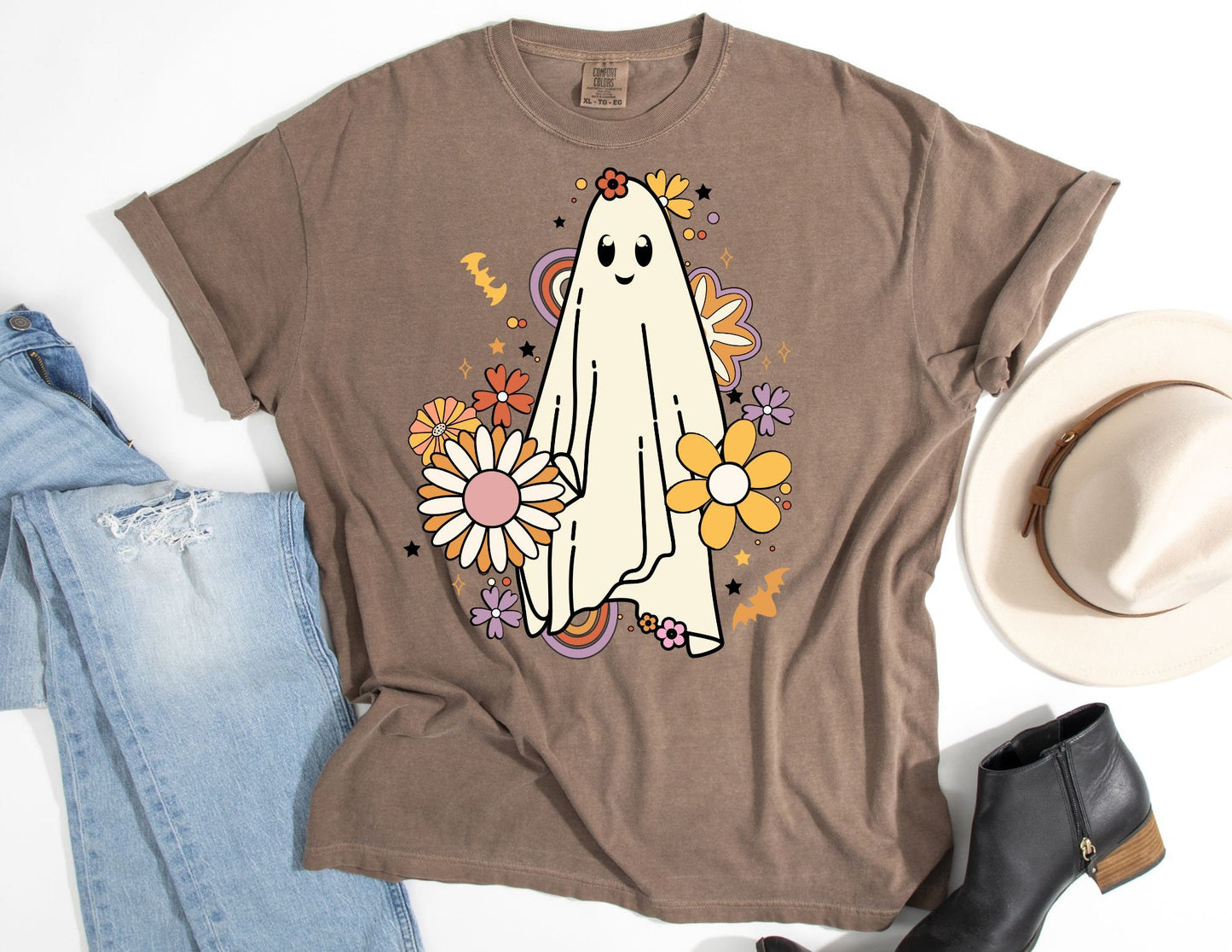 Comfort Colors Halloween Ghost T-Shirt, Spooky Fall Tee
