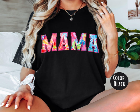 Comfort Colors Tie Dye Mama Shirt - Varsity Mom Tee