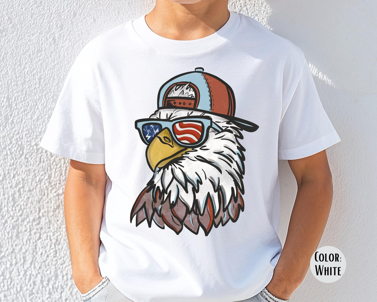 Comfort Colors Boys Patriotic Eagle Shirt, Eagle 4th of July Shirts