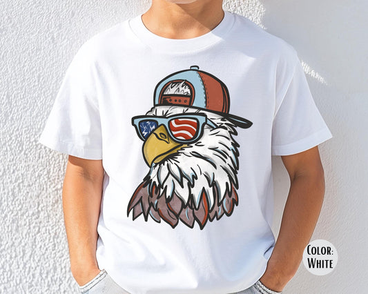Comfort Colors Boys Patriotic Eagle Shirt, Eagle 4th of July Shirts
