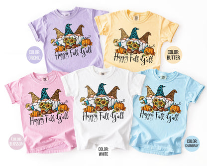 Comfort Colors Fall Gnome Shirt: Happy Fall Y'all Thanksgiving Tee