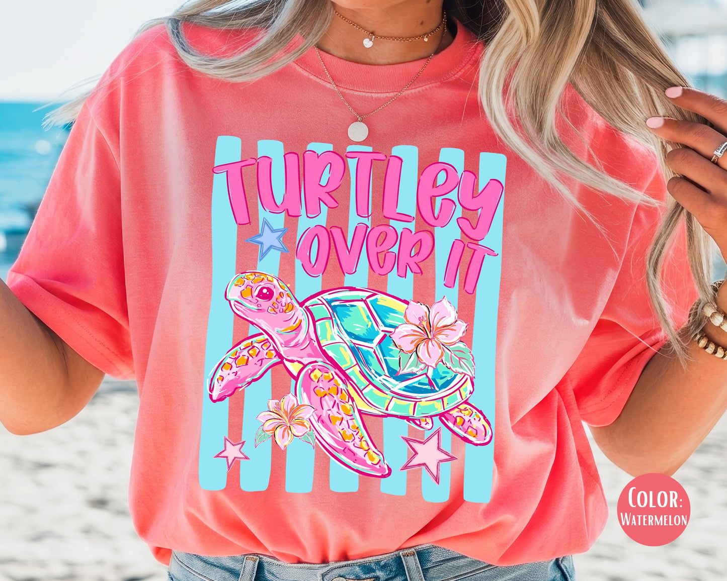Comfort Colors Turtley Over It Shirt, Summer Sea Turtle Shirts