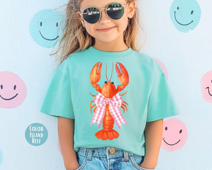 Comfort Colors Lobster Bow Shirt: Girly Beach Tee