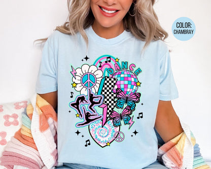 Comfort Colors Girls Retro Dance Shirt, Kids Dance Shirts